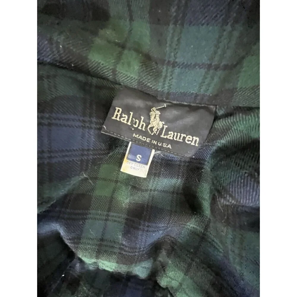 Vintage Polo Ralph Lauren Men’s S Hooded Toggle Coat, Navy Wool Twill Women’s M
